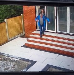 Man Slips And Catches Himself Before Falling Down