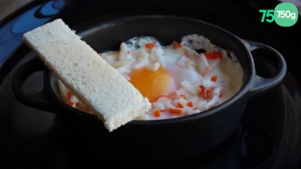 Œuf cocotte au chèvre et râpé de la mer