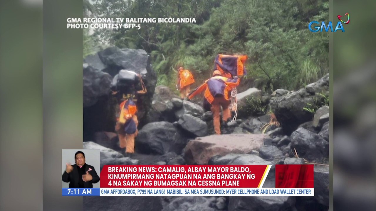 Breaking News: Camalig, Albay Mayor Baldo, kinumpirmang natagpuan na ang bangkay na 4 na sakay ng bumagsak na Cessna Plane | UB