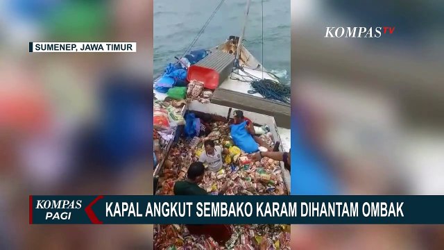 Detik-Detik Kapal yang Angkut Sembako Karam di Perairan Pulau Kangean Sumenep!
