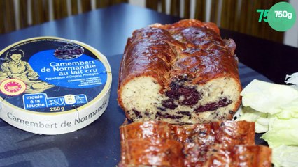 Cake boudin noir, camembert et lait cru