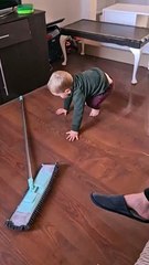 Toddler Falls While Helping With Chores
