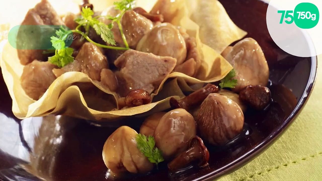 Croustillant de veau aux marrons et girolles