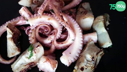 Artichauts et poulpe à la plancha