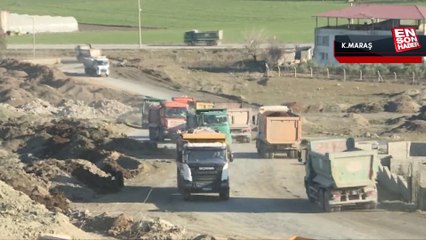 Kahramanmaraş'ta yıkılan binalardan toplanan enkaz dağ gibi yükseliyor