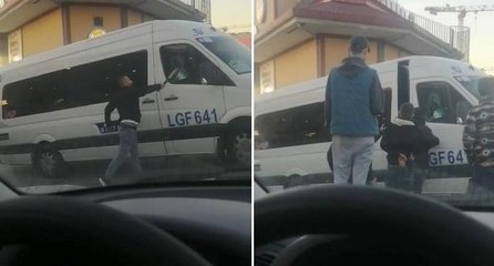 Okul servisine beyzbol sopasıyla saldırdı