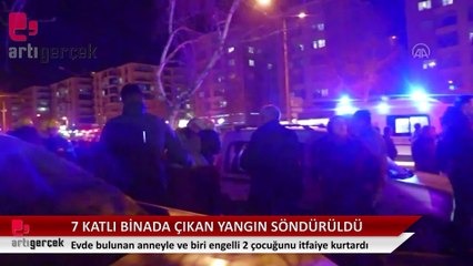 Anneyle 2 çocuğunu itfaiye kurtardı