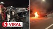 Four escape car fire after accident on Penang Bridge