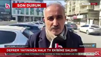 Deprem yayını yapan Halk TV ekibine canlı yayında çekiçli saldırı ve tehdit