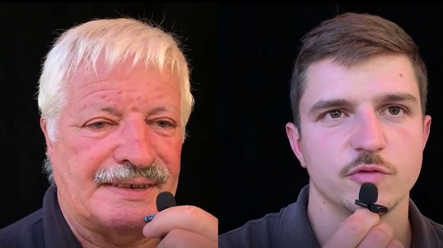 Interview de Michel Raymond, éleveur laitier retraité, et Anthony Bacquié, repreneur au Sommet de l'élevage