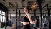 Girl rope jumping video