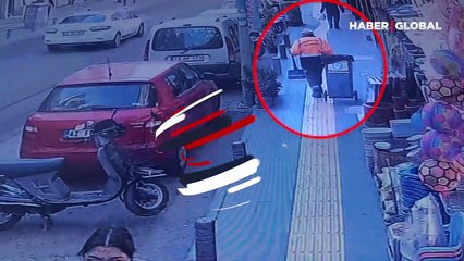 Talihsiz an kamerada! Başına sıva parçası düşen temizlik işçisi yaralandı