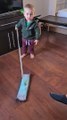Toddler Falls While Helping With Chores