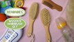 Baby Hair Brush and Baby Comb Set - Wooden Baby Brush with Soft Goat Bristle - Toddler Hair Brush Baby Brush and Comb Set - Baby Brush Set for Newborns - Infant Hair Brush, Cradle Cap (Oval, Walnut) Baby