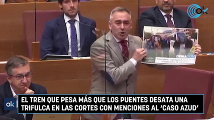 El tren que pesa más que los puentes desata una trifulca en las Cortes con menciones al 'caso Azud'