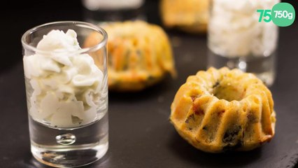 Mini kouglof escargots tomates séchées et chantilly au roquefort