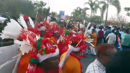 बस्तरिया डांस और राउत नाचा से अतिथियों का स्वागत