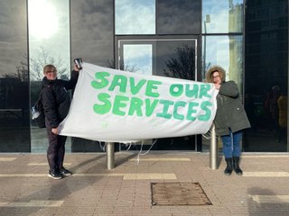 Pen Green protest outside North Northants Council Budget Meeting