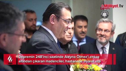 Madenciler enkaz altından çıkardıkları Aleyna'yı ziyaret etti
