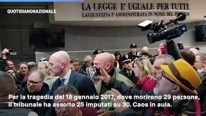 Rigopiano, la sentenza: l'ira dei parenti