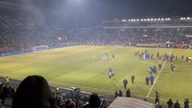 Cluj - Lazio, squadra sotto al settore ospiti al triplice fischio
