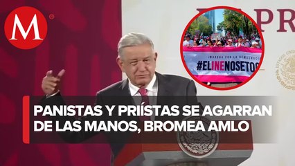 "Agarraditos de las manos van a ir a la marcha" : AMLO