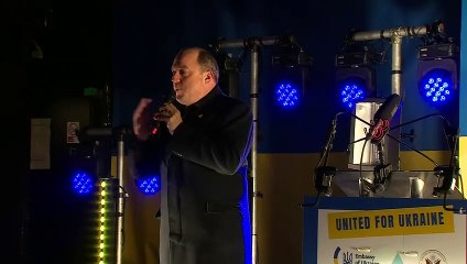 Defence Secretary addresses crowds at vigil for Ukraine