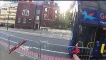 Bus Mounts Pavement in Crazy Road Rage With London Cyclist