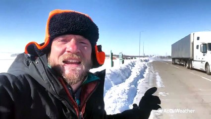 Powerful winds and blowing snow create dangerous conditions in the Northern Plains