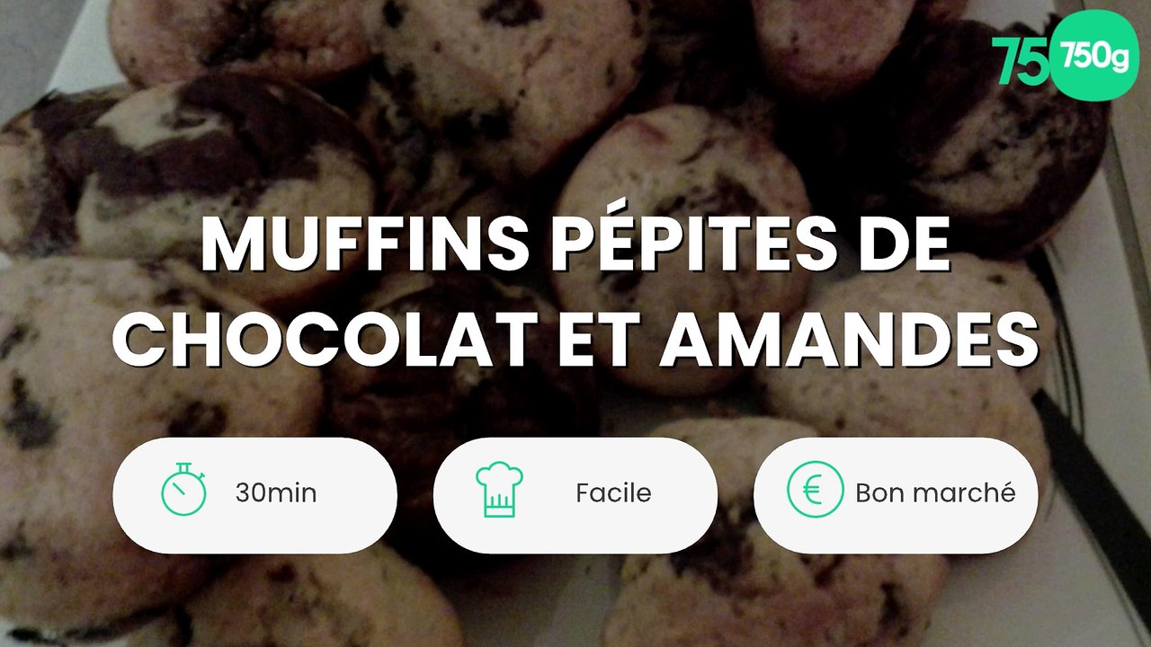 Muffins pépites de chocolat et amandes