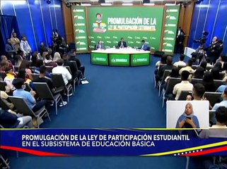 Pdte. Nicolás Maduro Promulga Ley de Participación Estudiantil en el Subsistema de Educación Básica