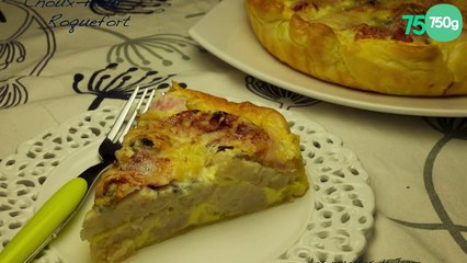 Tarte choux-fleur, roquefort et jambon