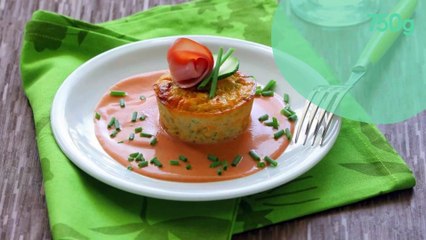 Petits flans aux courgettes, bacon et Ketchup