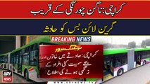 Green Line Bus meets accident near Nagan Chowrangi