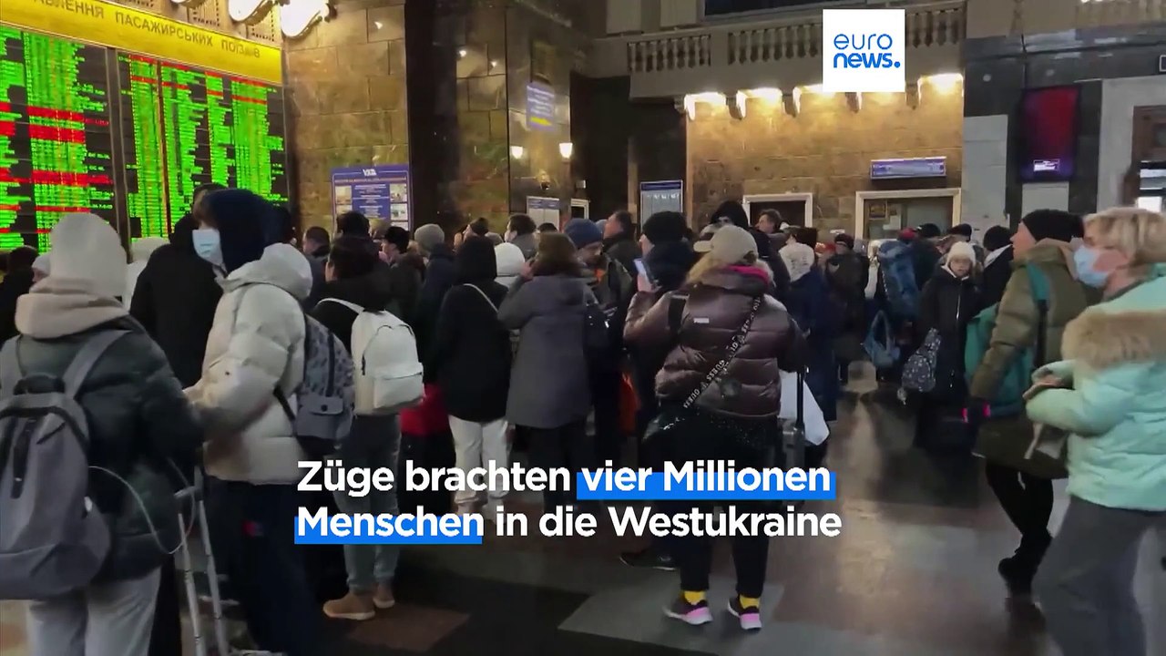 Ein Jahr Krieg, ein Jahr Flucht - oft per Eisenbahn