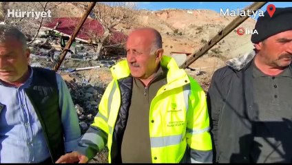 Depremin en şiddetli hissedildiği Malatya’nın Doğanşehir ilçesinde heyelan meydana geldi
