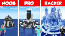 Minecraft NOOB vs PRO vs HACKER  WATER BASE BUILD CHALLENGE in Minecraft  HOUSE ON WATER