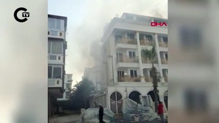 Depremzedelerin de kaldığı otelde yangın paniği!