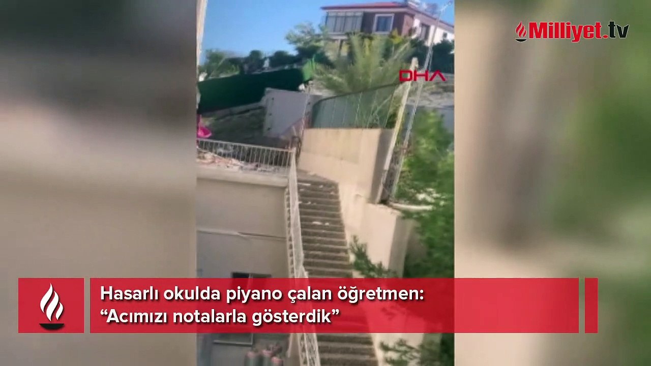 Hasarlı okulda piyano çalan öğretmen: Acımızı notalarla gösterdik