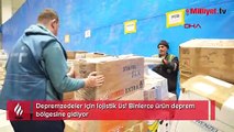 Depremzedeler için lojistik üs! Binlerce ürün deprem bölgesine gidiyor