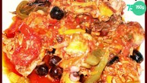 Cuisses de poulet aux 3 poivrons et aux olives de Nyons