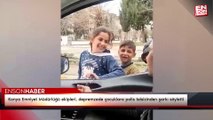 Konya Emniyet Müdürlüğü ekipleri, depremzede çocuklara polis telsizinden şarkı söyletti