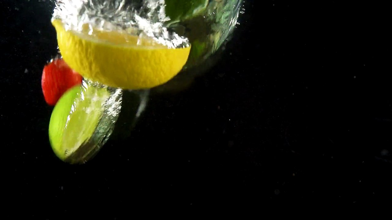 Fruits in water video