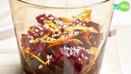 Salade de betterave aux graines de sésames et zestes d'orange