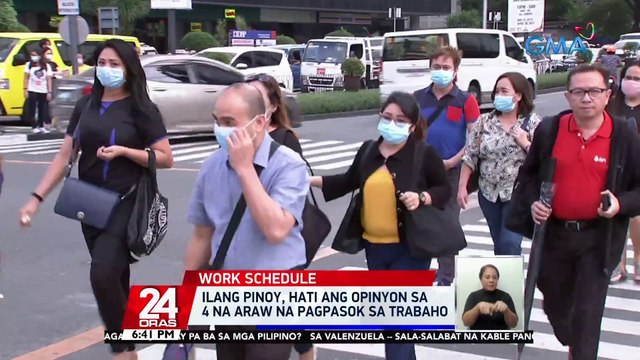 Ilang Pinoy, hati ang opinyon sa 4 na araw na pagpasok sa trabaho | 24 Oras