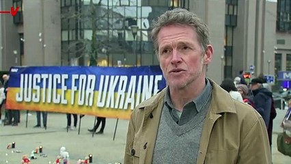 Stuffed Animals in Front of EU Condemn Deportation of Ukrainian Children