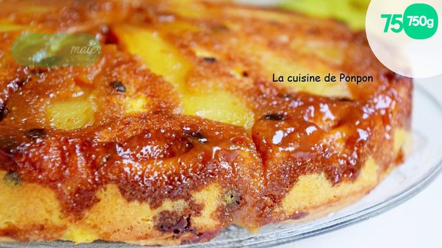 Gâteau aux poires caramélisées et liqueur