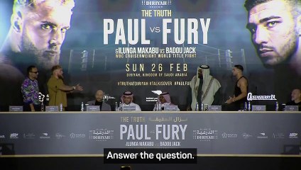 'Tyson can't be in the ring with you': tempers flare between Jake Paul and Tommy Fury