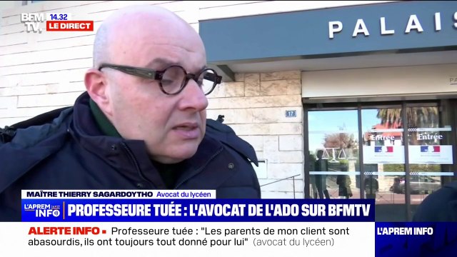Professeure tuée: l'avocat du lycéen se dit ébahi de constater qu'un un expert s'autorise à dire qu'il n'y aucune pathologie psychiatrique