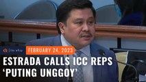 PH Senator Jinggoy Estrada calls ICC reps ‘puting unggoy’